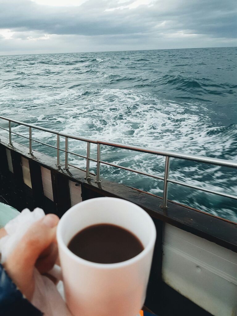Morning coffee overlooking the open ocean